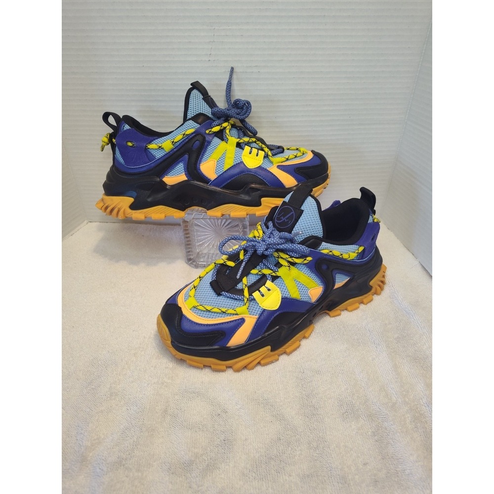 Size-8.5 Men JAVI Swipe Sneakers Active Running Hiking Shoe Orange Yellow Blue